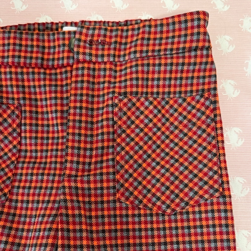 Kids Red and Black Check Pants - Classic Straight Fit - Picture 3 of 7